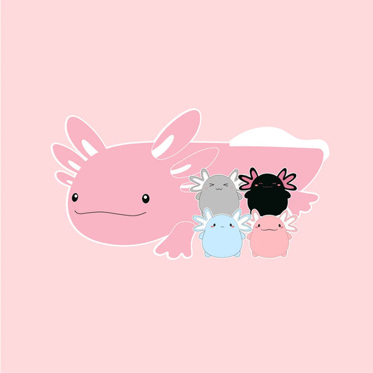 Axolotl cute family