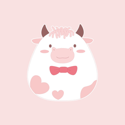 Niuniu Daddy Pink Highland Cow Stuffed Animal