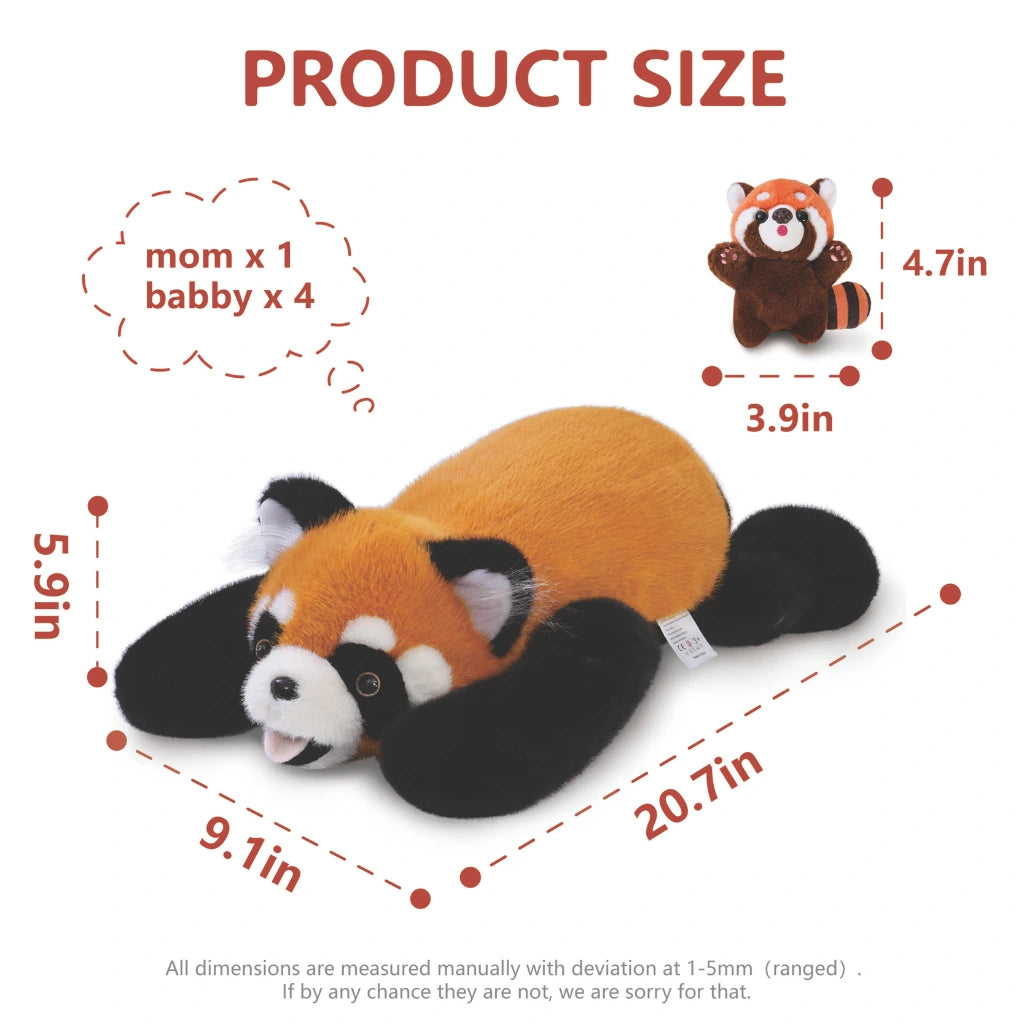 Red Panda Plush Toy Family Soft Cuddly Stuffed Animal Set