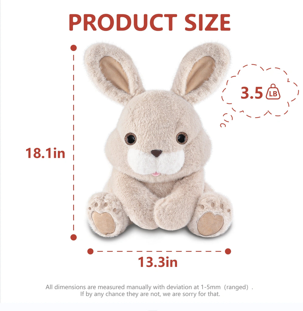 Niuniu Daddy Weighted Bunny Plush 13.8 inches 3.5 lb