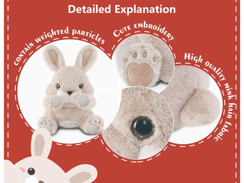 Niuniu Daddy Weighted Bunny Plush 13.8 inches 3.5 lb
