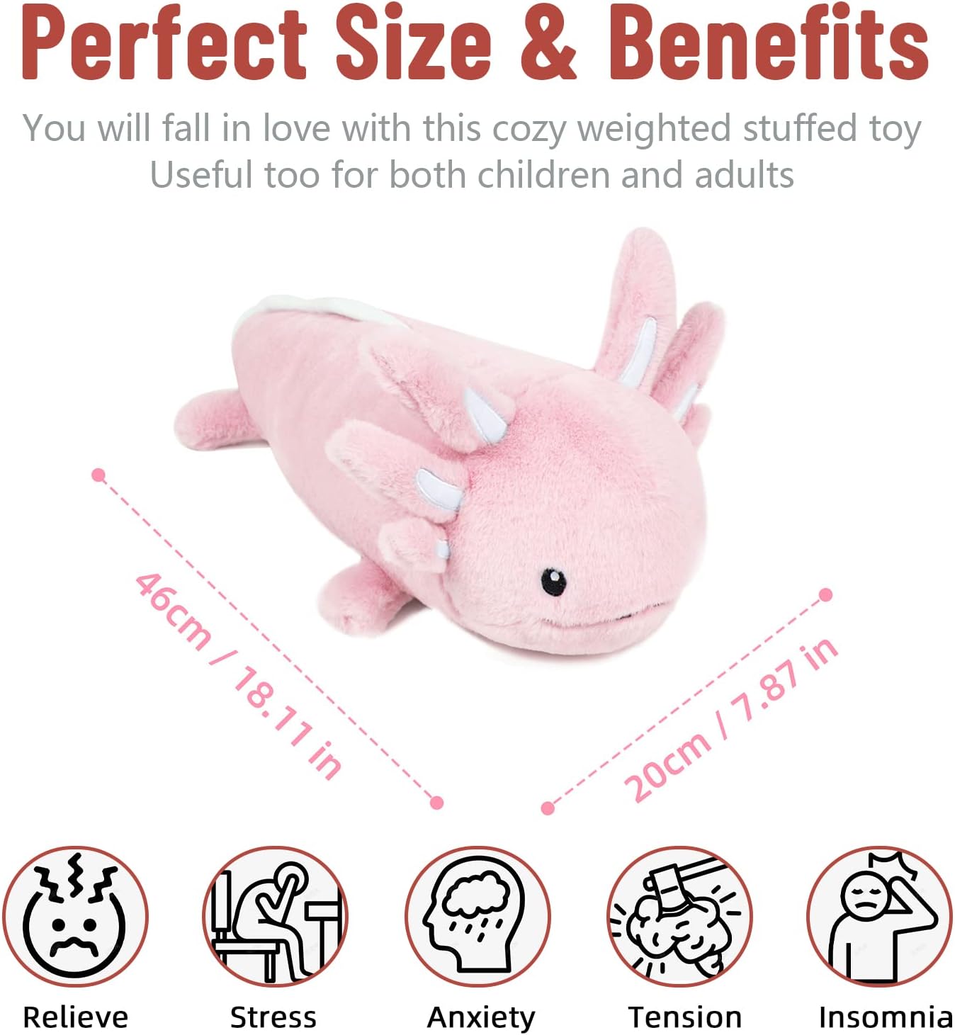 Niuniudaddy™ Weighted Pink Axolotl