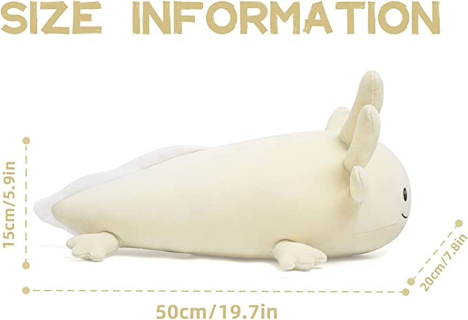 NiuniuDaddy White Axolotl Plush Toy For Toddlers