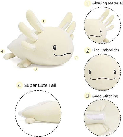 NiuniuDaddy White Axolotl Plush Toy For Toddlers